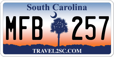 SC license plate MFB257