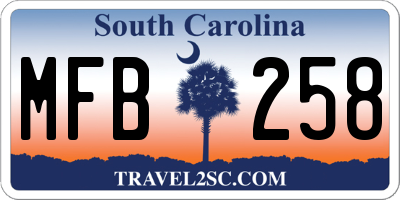 SC license plate MFB258