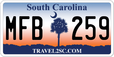 SC license plate MFB259