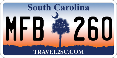 SC license plate MFB260