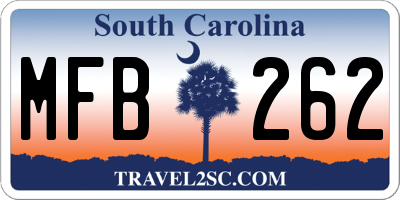 SC license plate MFB262