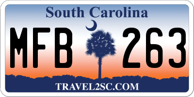 SC license plate MFB263