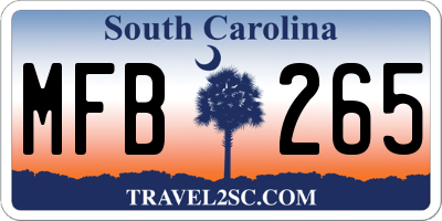 SC license plate MFB265