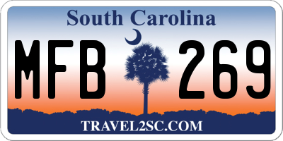 SC license plate MFB269