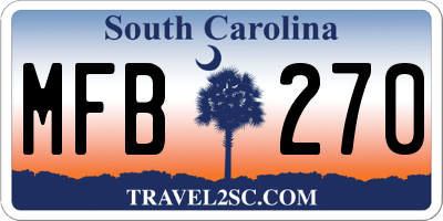 SC license plate MFB270