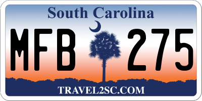 SC license plate MFB275
