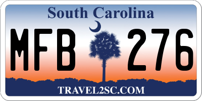 SC license plate MFB276