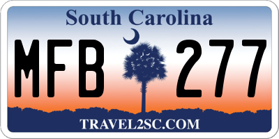 SC license plate MFB277