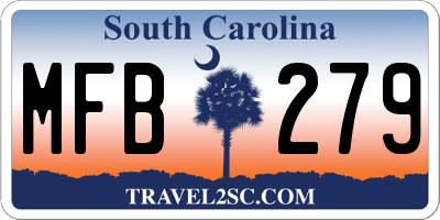 SC license plate MFB279