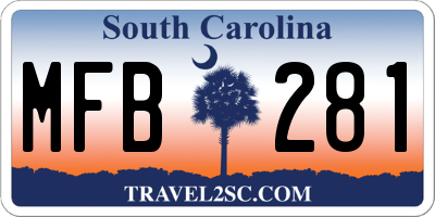 SC license plate MFB281
