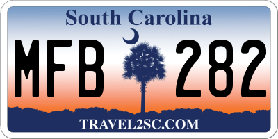 SC license plate MFB282