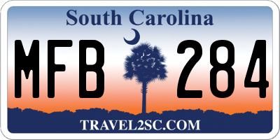 SC license plate MFB284
