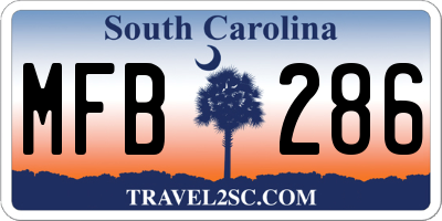 SC license plate MFB286