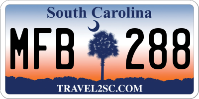 SC license plate MFB288