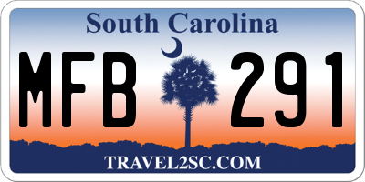 SC license plate MFB291