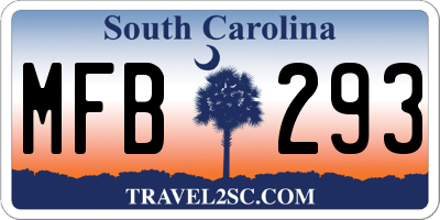 SC license plate MFB293