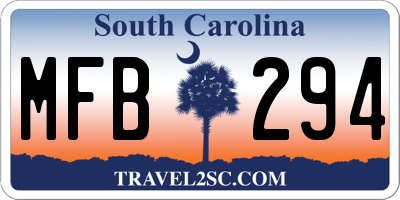 SC license plate MFB294