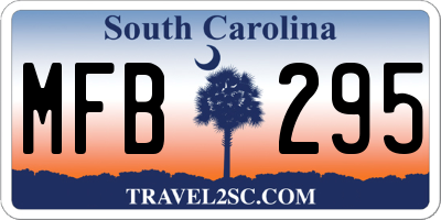 SC license plate MFB295