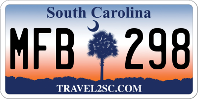 SC license plate MFB298