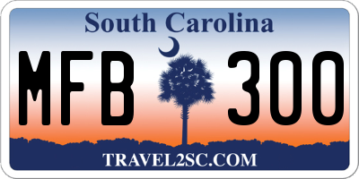 SC license plate MFB300