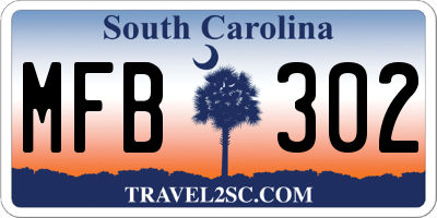 SC license plate MFB302