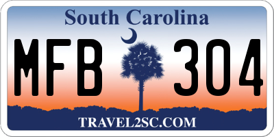 SC license plate MFB304
