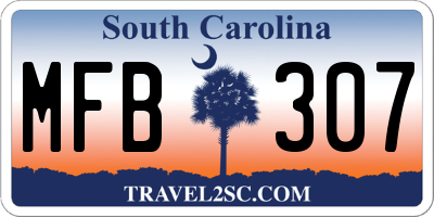 SC license plate MFB307