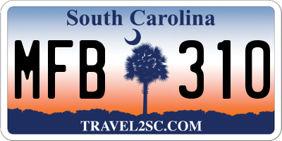 SC license plate MFB310