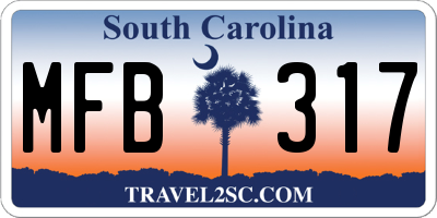 SC license plate MFB317