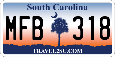 SC license plate MFB318