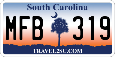 SC license plate MFB319