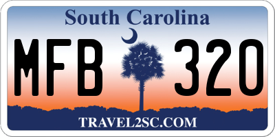 SC license plate MFB320