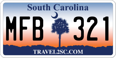 SC license plate MFB321