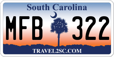 SC license plate MFB322