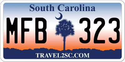 SC license plate MFB323