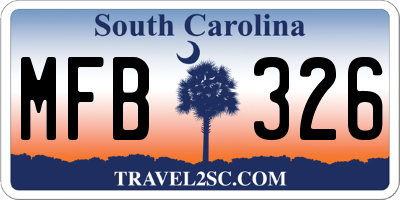 SC license plate MFB326