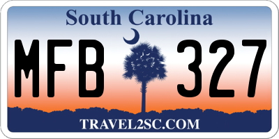 SC license plate MFB327