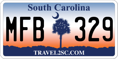SC license plate MFB329