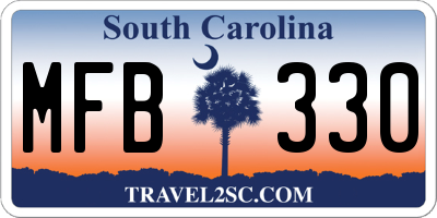 SC license plate MFB330
