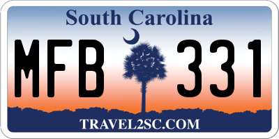 SC license plate MFB331