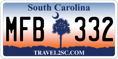 SC license plate MFB332