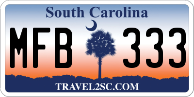 SC license plate MFB333