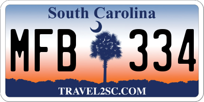SC license plate MFB334