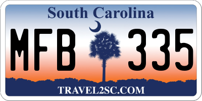 SC license plate MFB335