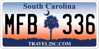 SC license plate MFB336