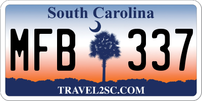 SC license plate MFB337