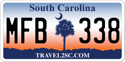 SC license plate MFB338