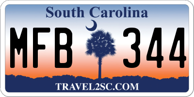 SC license plate MFB344