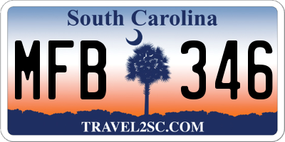 SC license plate MFB346