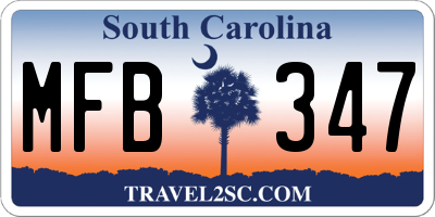 SC license plate MFB347